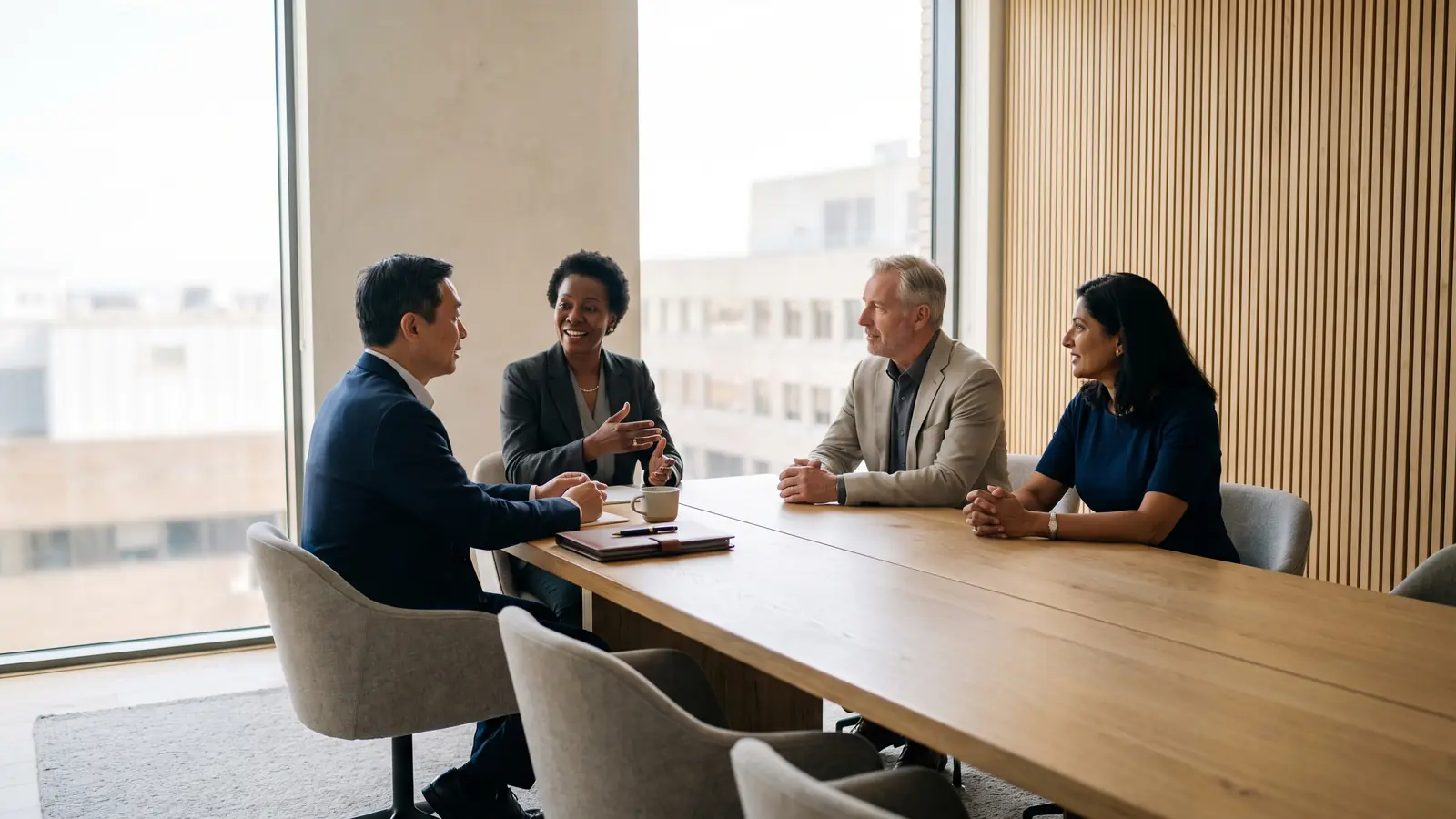Senior leaders reviewing the numbers in a calm Minneapolis boardroom